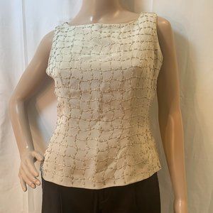 Banana Republic Size 4 Back Buttoned Tan Shell